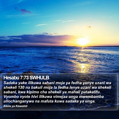 Hesabu 7:73 SWHULB Bible Verse Image