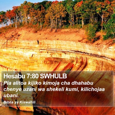 Hesabu 7:80 SWHULB Bible Verse Image