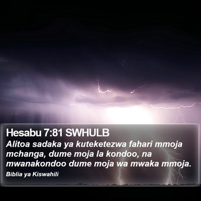 Hesabu 7:81 SWHULB Bible Verse Image