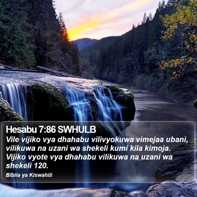 Hesabu 7:86 SWHULB Bible Verse Image