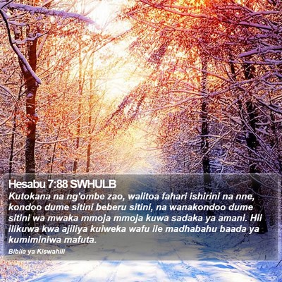 Hesabu 7:88 SWHULB Bible Verse Image
