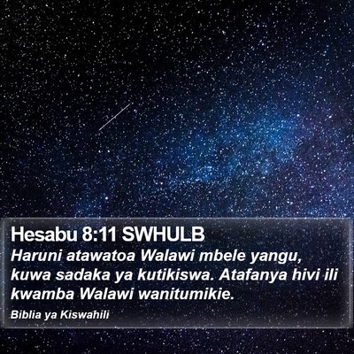 Hesabu 8:11 SWHULB Bible Verse Image