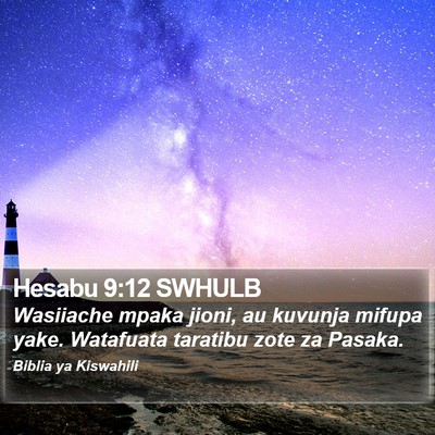 Hesabu 9:12 SWHULB Bible Verse Image