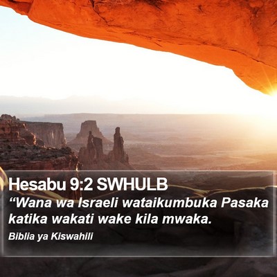 Hesabu 9:2 SWHULB Bible Verse Image