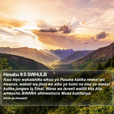 Hesabu 9:5 SWHULB Bible Verse Image