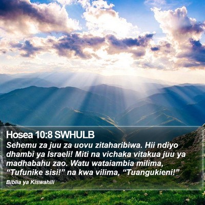 Hosea 10:8 SWHULB Bible Verse Image