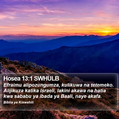 Hosea 13:1 SWHULB Bible Verse Image