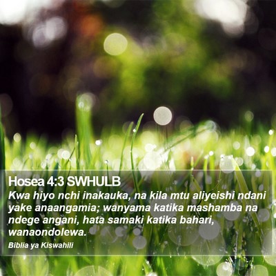 Hosea 4:3 SWHULB Bible Verse Image