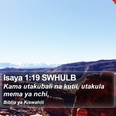 Isaya 1:19 SWHULB Bible Verse Image