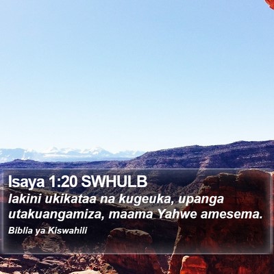 Isaya 1:20 SWHULB Bible Verse Image