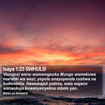 Isaya 1:23 SWHULB Bible Verse Image