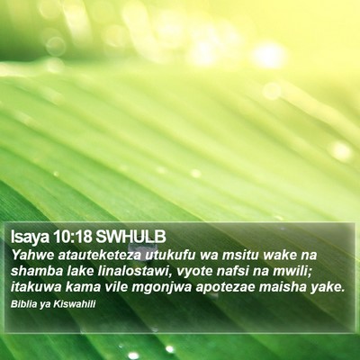 Isaya 10:18 SWHULB Bible Verse Image