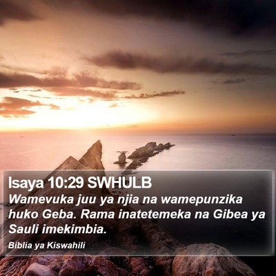 Isaya 10:29 SWHULB Bible Verse Image