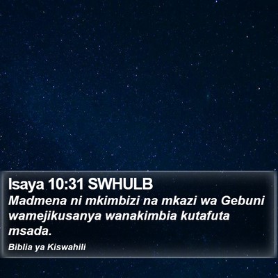 Isaya 10:31 SWHULB Bible Verse Image