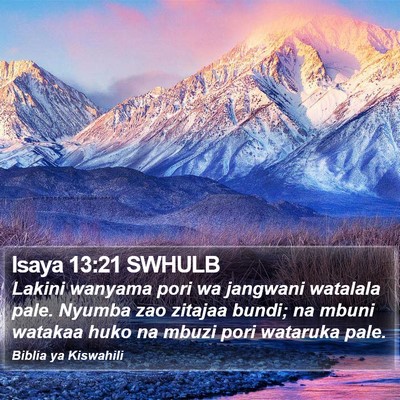 Isaya 13:21 SWHULB Bible Verse Image