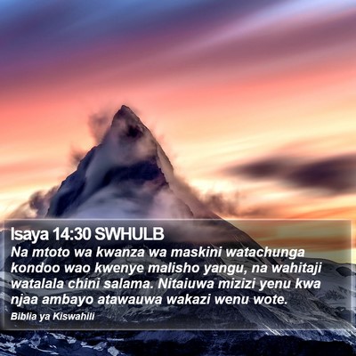 Isaya 14:30 SWHULB Bible Verse Image