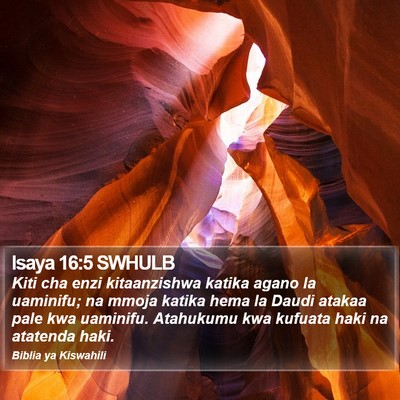 Isaya 16:5 SWHULB Bible Verse Image