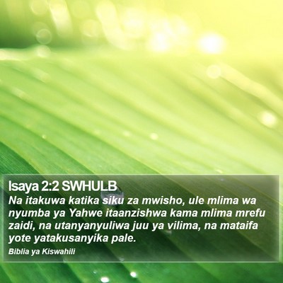 Isaya 2:2 SWHULB Bible Verse Image