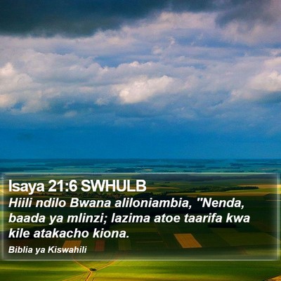 Isaya 21:6 SWHULB Bible Verse Image