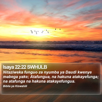 Isaya 22:22 SWHULB Bible Verse Image
