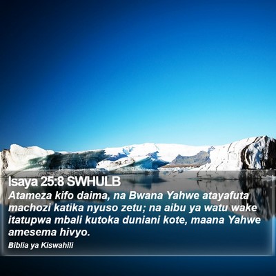 Isaya 25:8 SWHULB Bible Verse Image