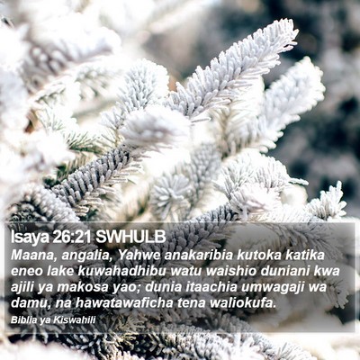 Isaya 26:21 SWHULB Bible Verse Image