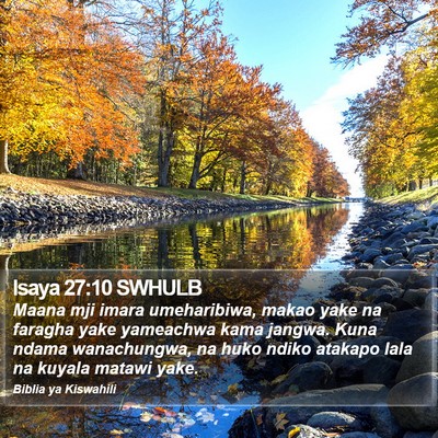 Isaya 27:10 SWHULB Bible Verse Image