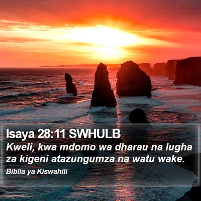 Isaya 28:11 SWHULB Bible Verse Image