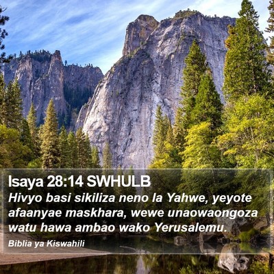 Isaya 28:14 SWHULB Bible Verse Image