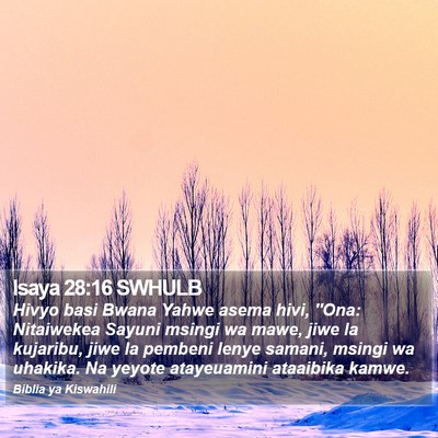 Isaya 28:16 SWHULB Bible Verse Image