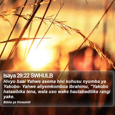 Isaya 29:22 SWHULB Bible Verse Image