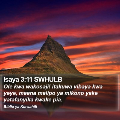 Isaya 3:11 SWHULB Bible Verse Image