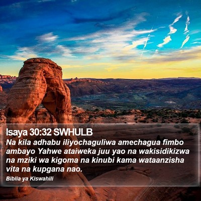 Isaya 30:32 SWHULB Bible Verse Image