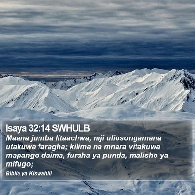 Isaya 32:14 SWHULB Bible Verse Image