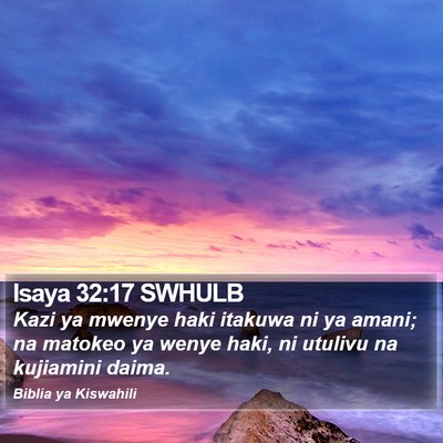 Isaya 32:17 SWHULB Bible Verse Image