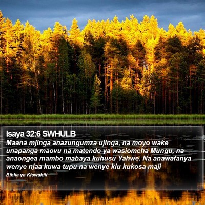 Isaya 32:6 SWHULB Bible Verse Image