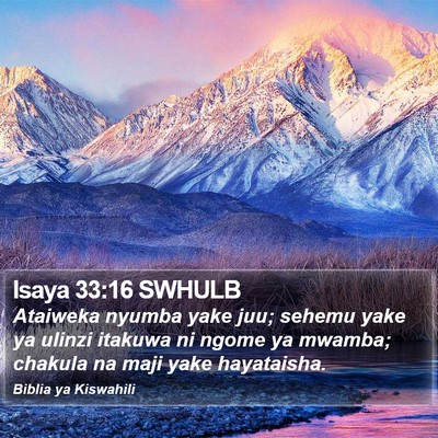 Isaya 33:16 SWHULB Bible Verse Image