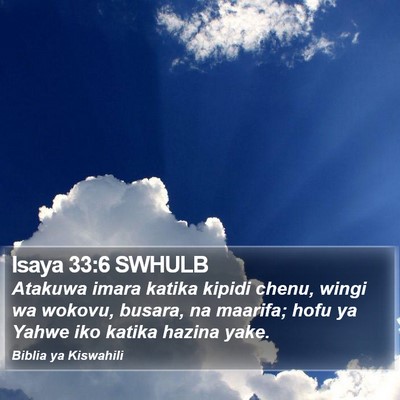 Isaya 33:6 SWHULB Bible Verse Image