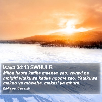 Isaya 34:13 SWHULB Bible Verse Image