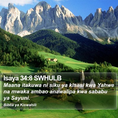 Isaya 34:8 SWHULB Bible Verse Image