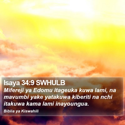 Isaya 34:9 SWHULB Bible Verse Image