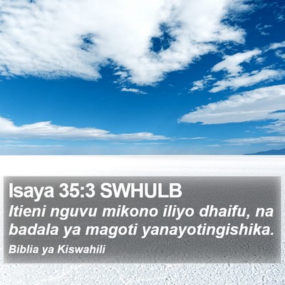 Isaya 35:3 SWHULB Bible Verse Image