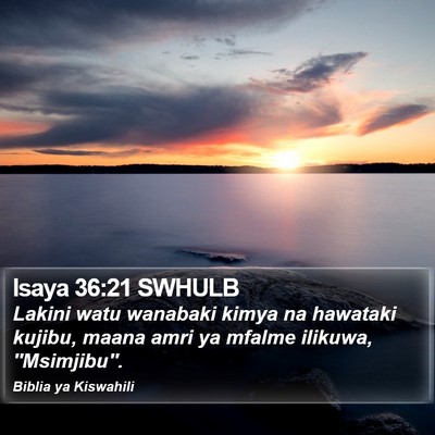 Isaya 36:21 SWHULB Bible Verse Image