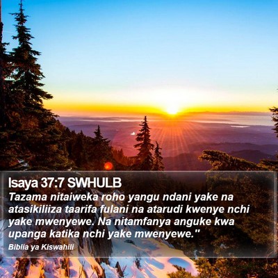 Isaya 37:7 SWHULB Bible Verse Image