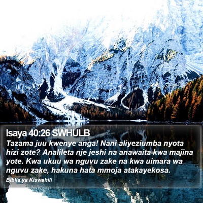 Isaya 40:26 SWHULB Bible Verse Image