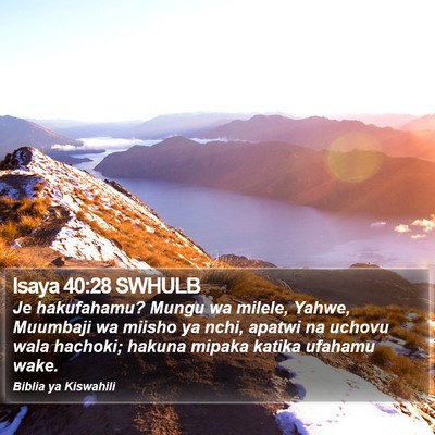 Isaya 40:28 SWHULB Bible Verse Image