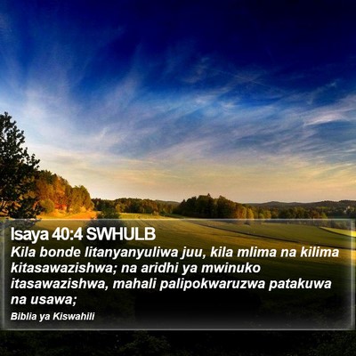 Isaya 40:4 SWHULB Bible Verse Image