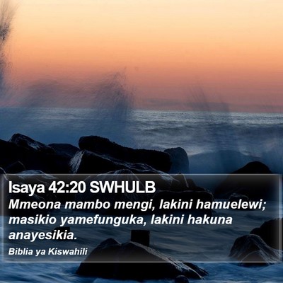 Isaya 42:20 SWHULB Bible Verse Image