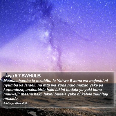 Isaya 5:7 SWHULB Bible Verse Image
