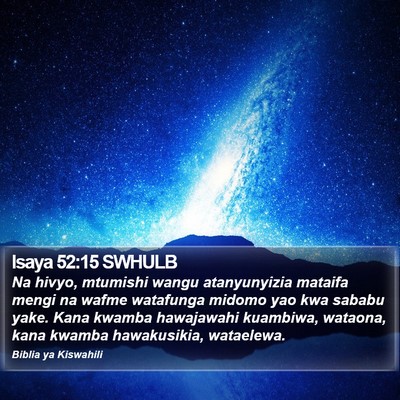 Isaya 52:15 SWHULB Bible Verse Image